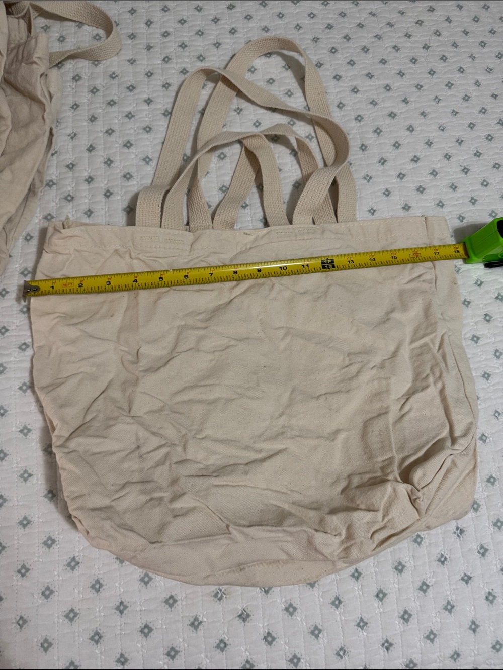 Canvas Tote Bag/reusable grocery bags in Natural Cream. Set of 6